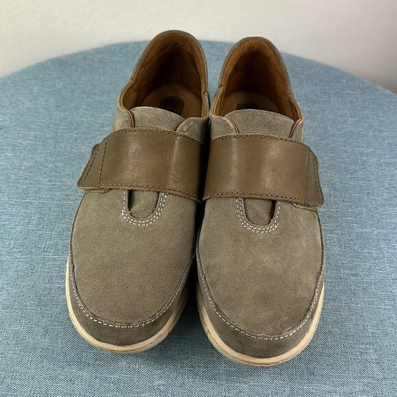 Born Morganite Gray Leather Strap Slip On Shoes Size 9.5 - Picture 2 of 9